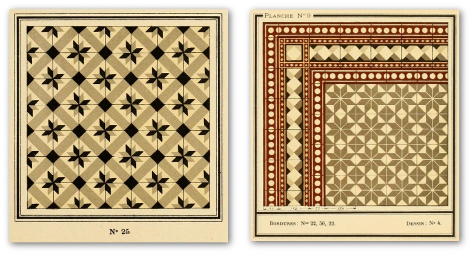 Societe Anonyme des Carrelages du Centre 4 - Belgian made - pub c1900 - and Sand et cie - Belgian made