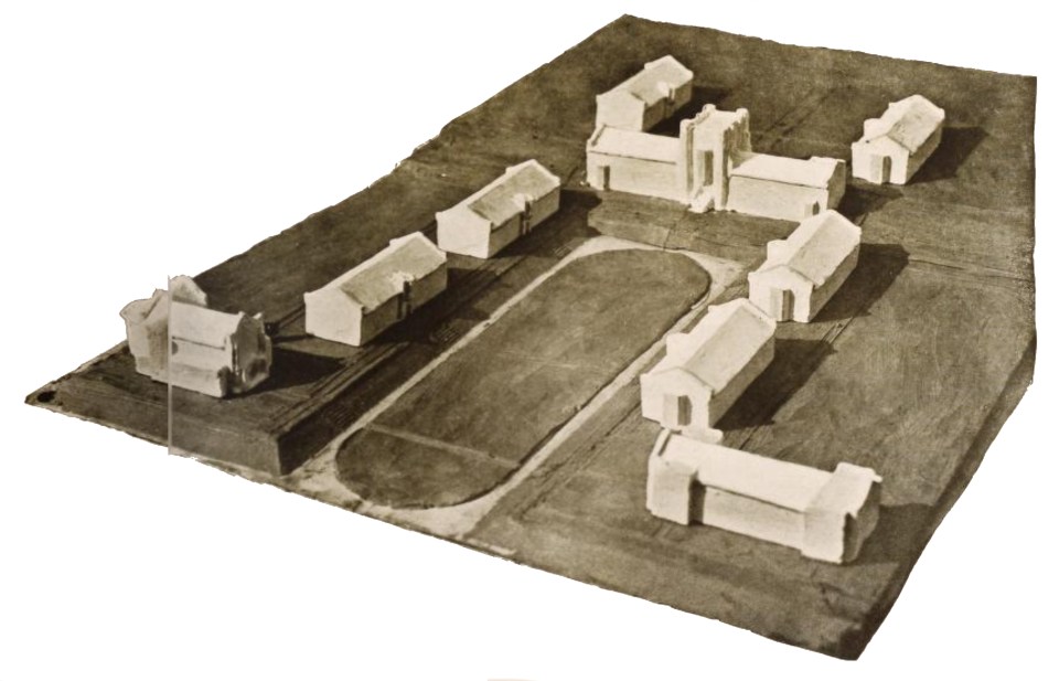 Chosen Christian College model or painting of model - Christian Gateway into Asia 1918